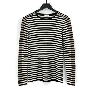 AKRIS PUNTO Striped Pullover Sweater *Flawed Black Cream Tan 6